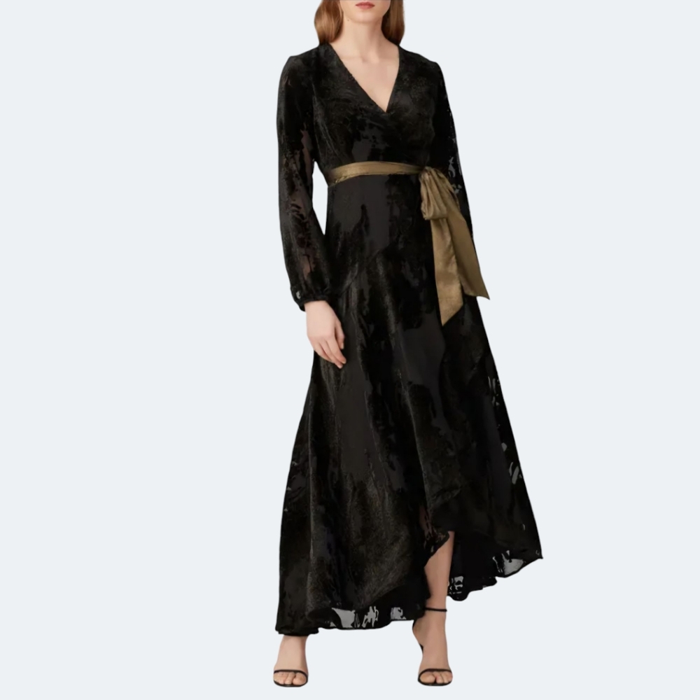 Hutch Anthropologie Celine Velvet Gown With Belt